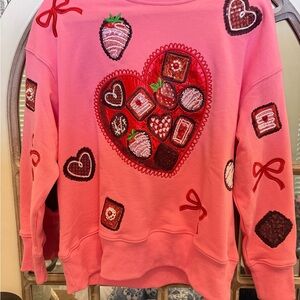 Playful Pink Embroidered Sweater